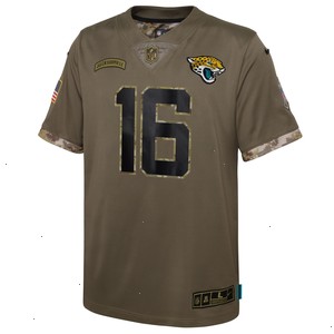 Trevor Lawrence Jacksonville Jaguars Nike Youth 2022 Salute To Service Player Limited Jersey - Olive