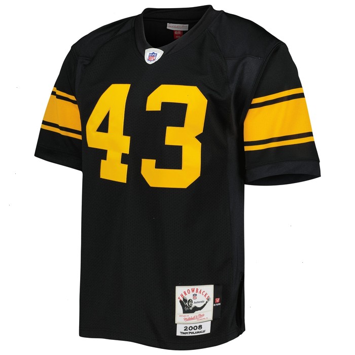 Troy Polamalu Pittsburgh Steelers Mitchell & Ness 2008 Alternate Authentic Retired Player Jersey - Black