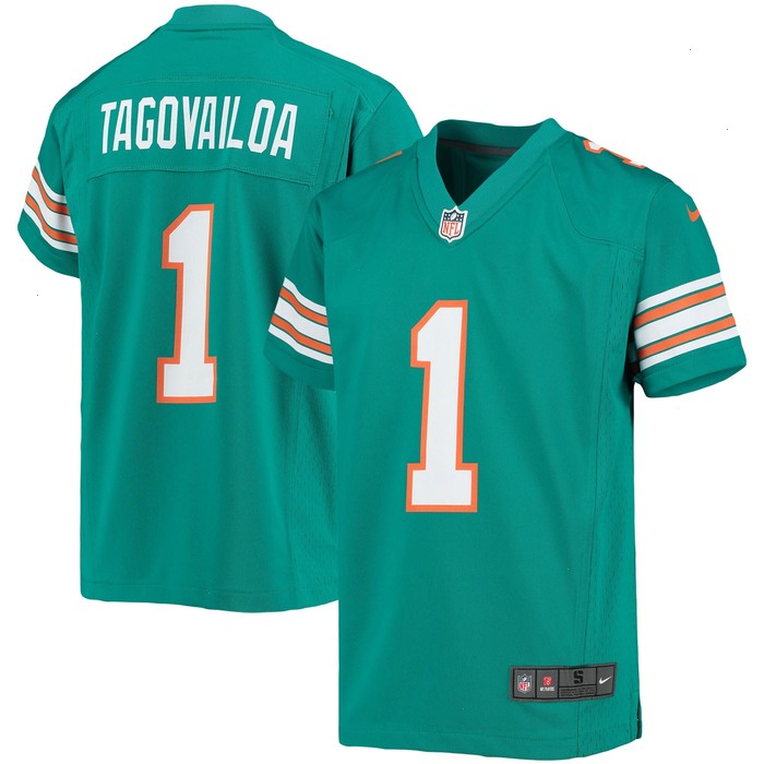 Tua Tagovailoa Miami Dolphins Nike Youth Game Jersey - Aqua