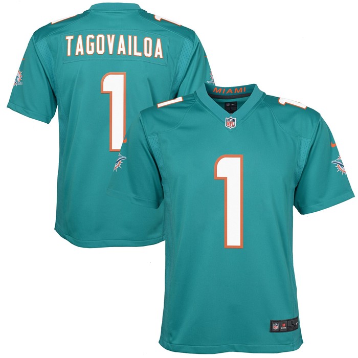 Tua Tagovailoa Miami Dolphins Nike Youth Game Jersey - Aqua V1