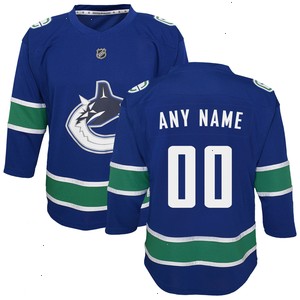 Vancouver Canucks Youth Replica Custom Jersey - Blue