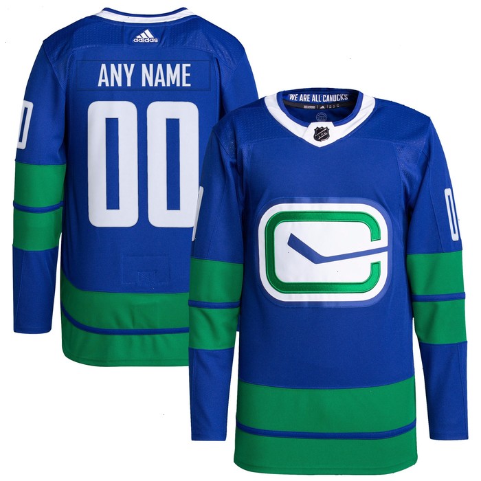 Vancouver Canucks adidas Primegreen Authentic Pro Custom Jersey - Royal