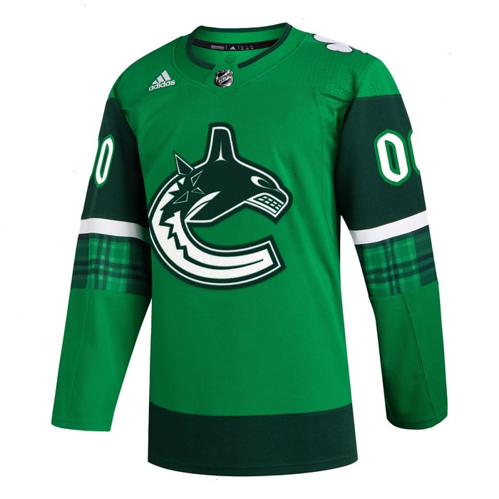 Vancouver Canucks adidas St. Patrick's Day Authentic Custom Jersey - Kelly Green