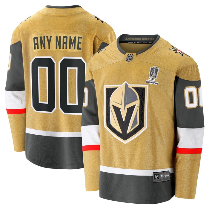 Vegas Golden Knights Fanatics Branded 2023 Stanley Cup Champions Home Breakaway Custom Jersey - Gold