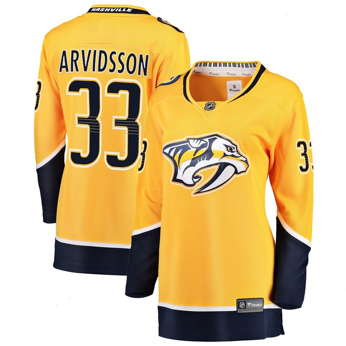 Viktor Arvidsson Nashville Predators Fanatics Branded Women's Breakaway Player Jersey - Gold