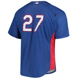 Vladimir Guerrero Texas Rangers Mitchell & Ness Cooperstown Collection Mesh Batting Practice Button-Up Jersey - Royal