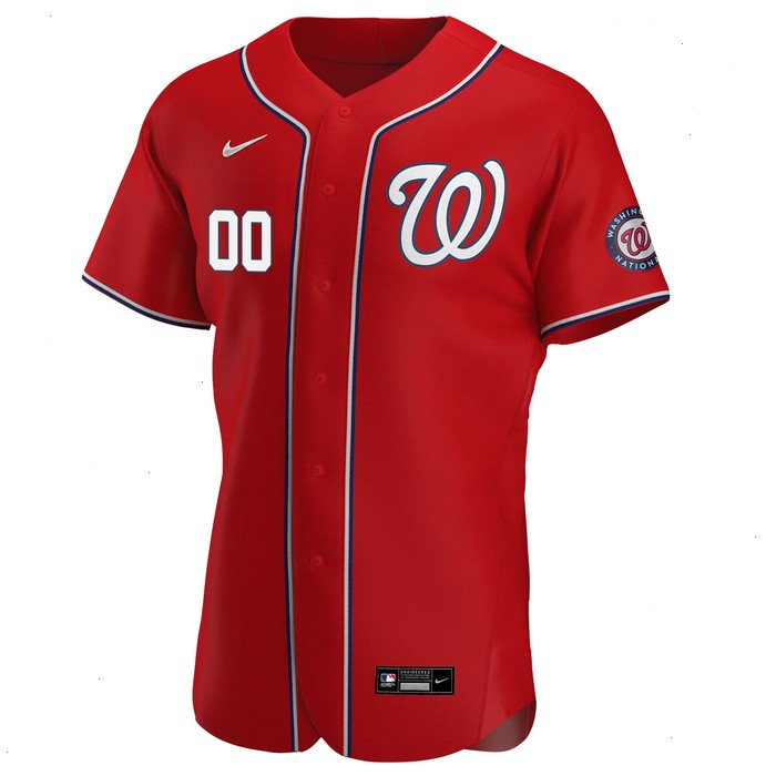 Washington Nationals Nike Alternate Authentic Custom Patch Jersey - Scarlet