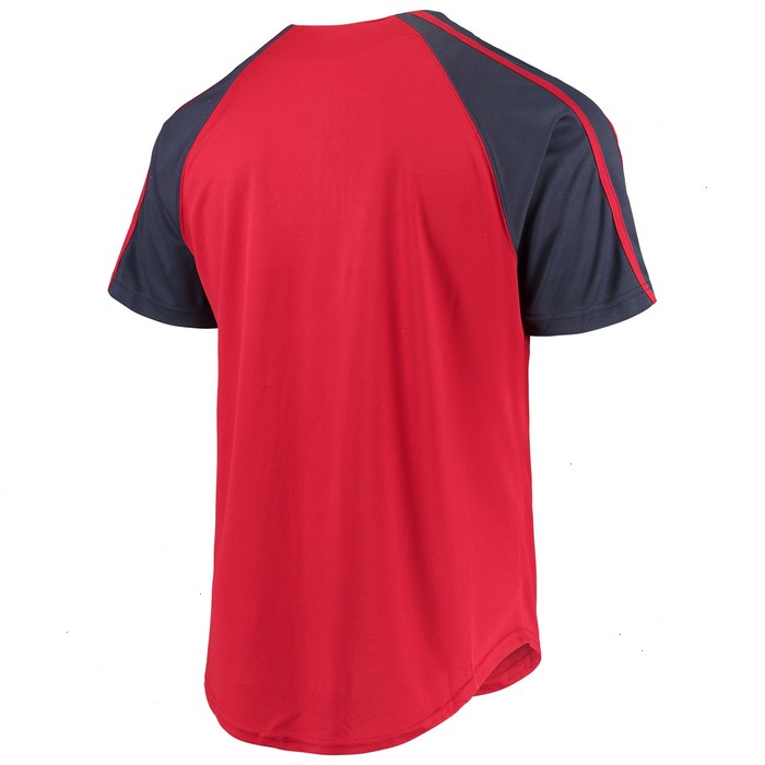 Washington Nationals Stitches Button-Down Raglan Replica Jersey - Red