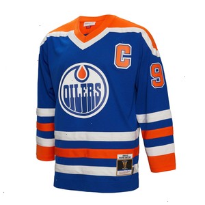 Wayne Gretzky Edmonton Oilers Mitchell & Ness 1986/87 Captain Patch Blue Line Player Jersey - Royal