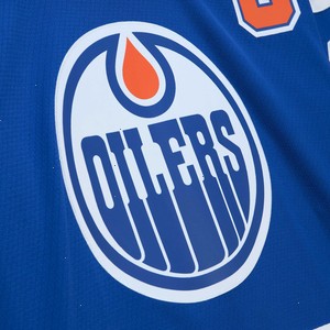 Wayne Gretzky Edmonton Oilers Mitchell & Ness Big & Tall 1986 Captain Patch Blue Line Player Jersey - Royal