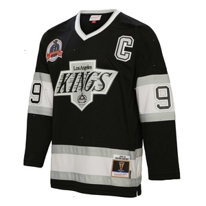 Wayne Gretzky Los Angeles Kings Mitchell & Ness 1992/93 Captain Patch Blue Line Player Jersey - Black