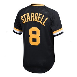 Willie Stargell Pittsburgh Pirates Mitchell & Ness Youth Cooperstown Collection Mesh Batting Practice Jersey - Black