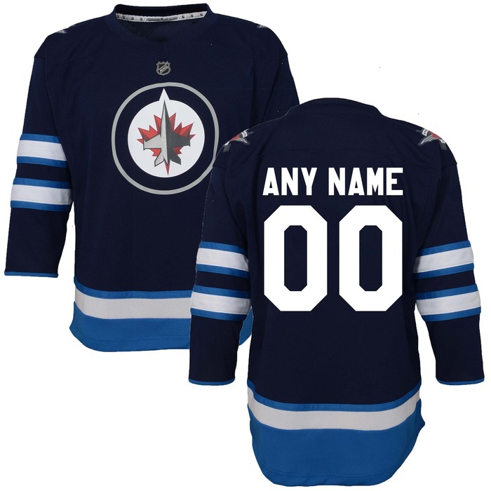 Winnipeg Jets Toddler Home Replica Custom Jersey - Navy