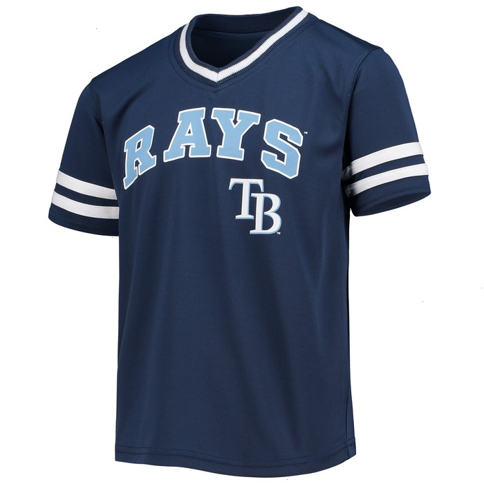 Youth Austin Meadows Navy Tampa Bay Rays Player Logo Jersey