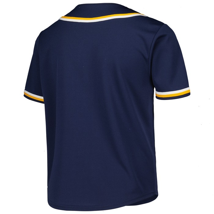 Youth Navy Milwaukee Brewers Full-Button Replica Jersey