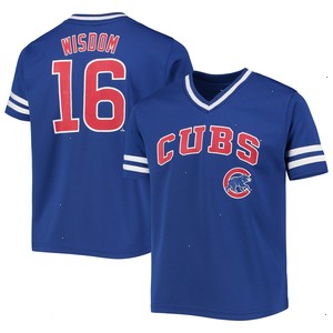 Youth Patrick Wisdom Royal Chicago Cubs Player Logo Jersey