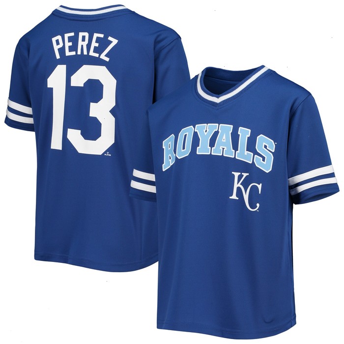 Youth Salvador Perez Royal Kansas City Royals Player Logo Jersey