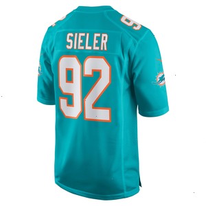 Zach Sieler Miami Dolphins Nike Game Jersey - Aqua